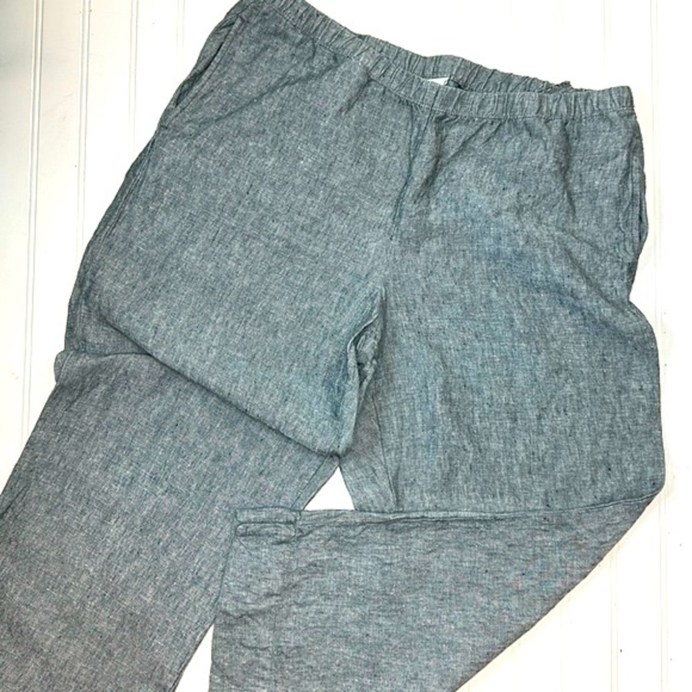 J. Jill Love Linen gray wide leg crop M